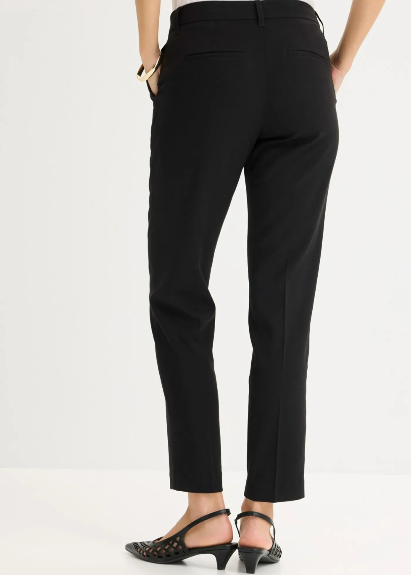 bonprix bonprix Pantalón de traje, petite Negro Discount