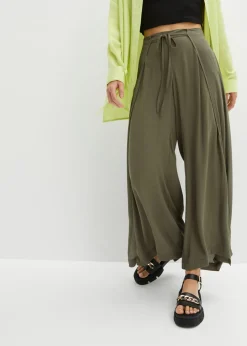 bonprix bonprix Pantalón de viscosa fluida Verde grisáceo Best