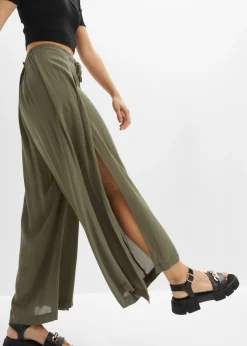 bonprix bonprix Pantalón de viscosa fluida Verde grisáceo Best