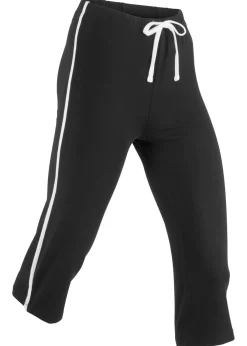 bonprix bonprix Pantalón deportivo capri Negro de rayas Hot