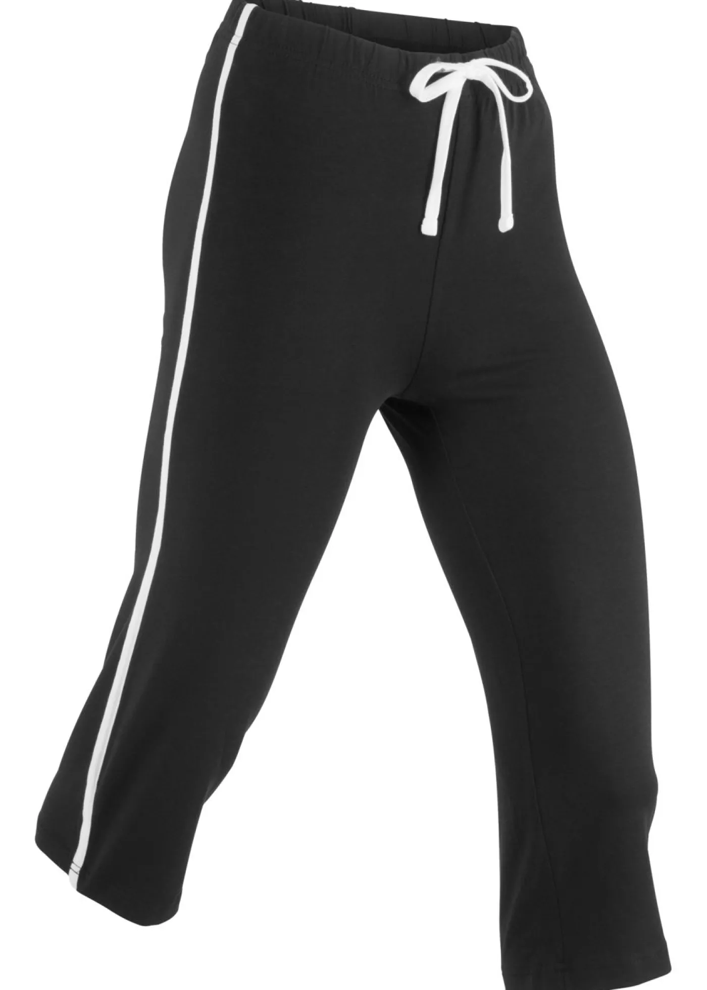 bonprix bonprix Pantalón deportivo capri Negro de rayas Hot