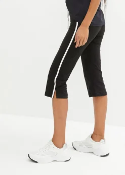 bonprix bonprix Pantalón deportivo capri Negro de rayas Hot