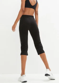bonprix bonprix Pantalón deportivo capri Negro de rayas Hot