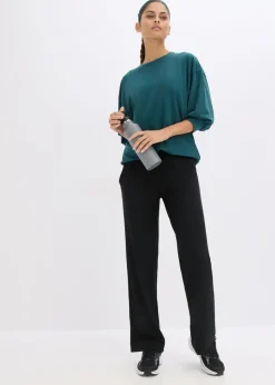 bonprix bonprix Pantalón deportivo con bolsillos y material de secado rápido Negro Clearance