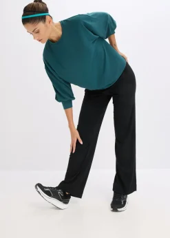 bonprix bonprix Pantalón deportivo con bolsillos y material de secado rápido Negro Clearance