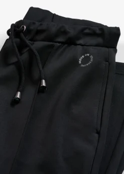 bonprix bonprix Pantalón deportivo con costuras decorativas Negro Clearance