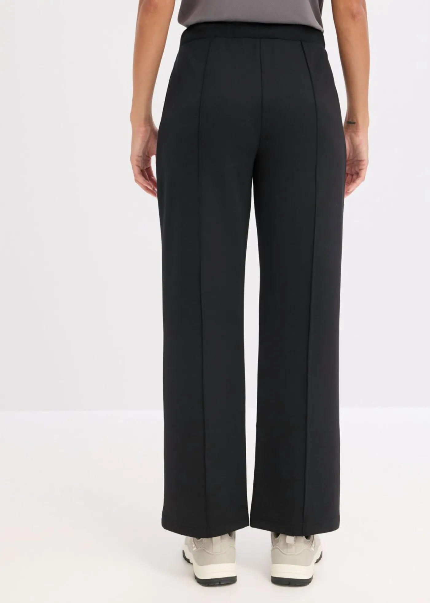 bonprix bonprix Pantalón deportivo con costuras decorativas Negro Clearance