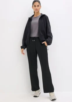 bonprix bonprix Pantalón deportivo con costuras decorativas Negro Clearance