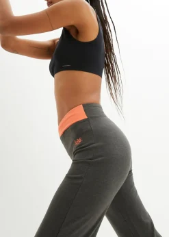 bonprix bonprix Pantalón deportivo de algodón, bootcut (2 unidades) Antracita jaspeado+negro Best