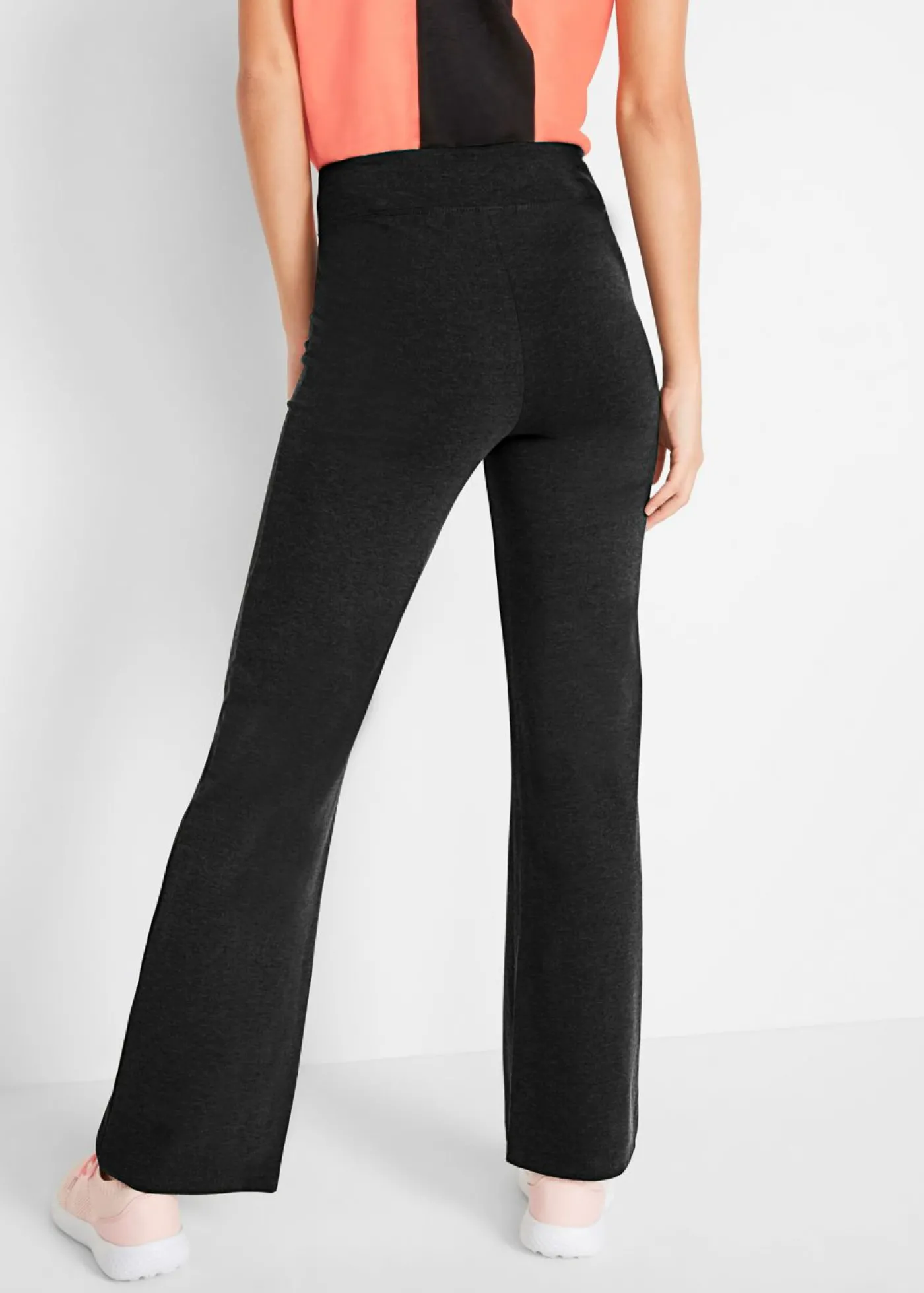 bonprix bonprix Pantalón deportivo de algodón, bootcut (2 unidades) negro+azul marino New