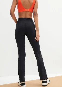 bonprix bonprix Pantalón deportivo moldeador con bolsillo y corte acampanado Negro New