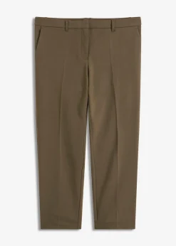 bonprix bonprix Pantalón ejecutivo de largo capri Verde oliva oscuro Outlet