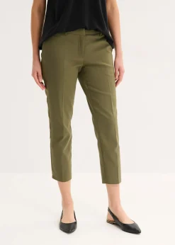 bonprix bonprix Pantalón ejecutivo de largo capri Verde oliva oscuro Outlet