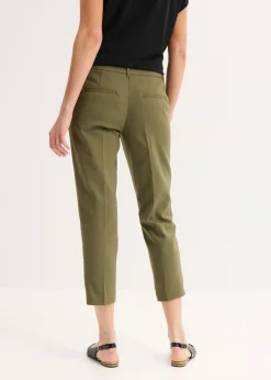 bonprix bonprix Pantalón ejecutivo de largo capri Verde oliva oscuro Outlet