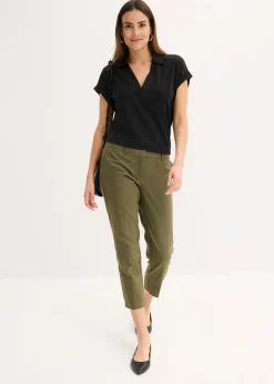 bonprix bonprix Pantalón ejecutivo de largo capri Verde oliva oscuro Outlet