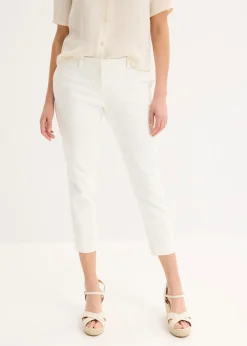 bonprix bonprix Pantalón ejecutivo de largo capri Blanco lana