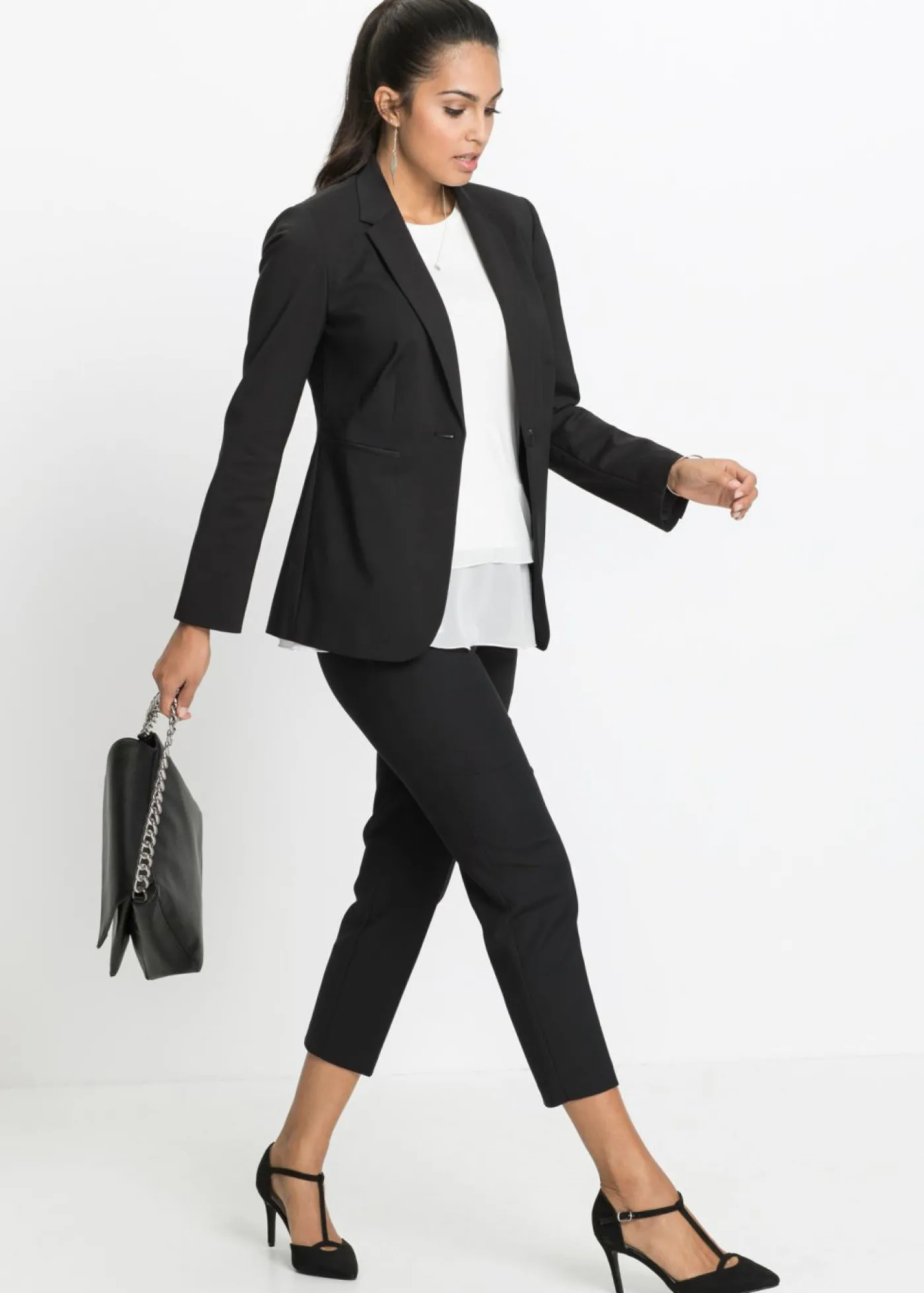 bonprix bonprix Pantalón ejecutivo de largo capri Negro Best