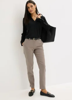 bonprix bonprix Pantalón elástico Marrón grisáceo Sale