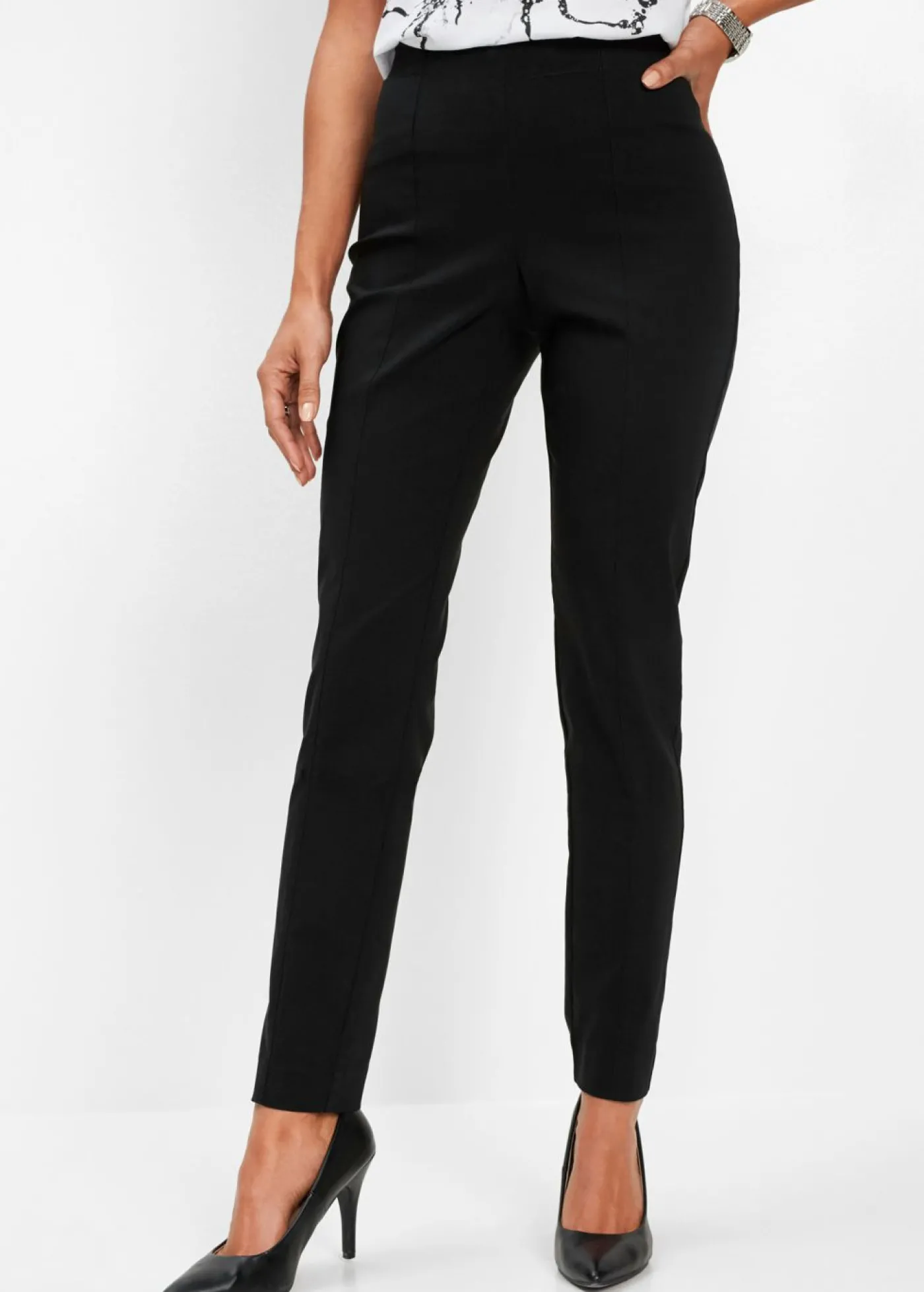 bonprix bonprix Pantalón elástico Negro Hot