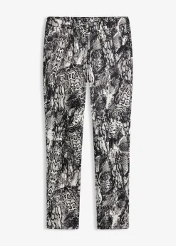 bonprix bonprix Pantalón elástico piel de serpiente negro-blanco perla Hot