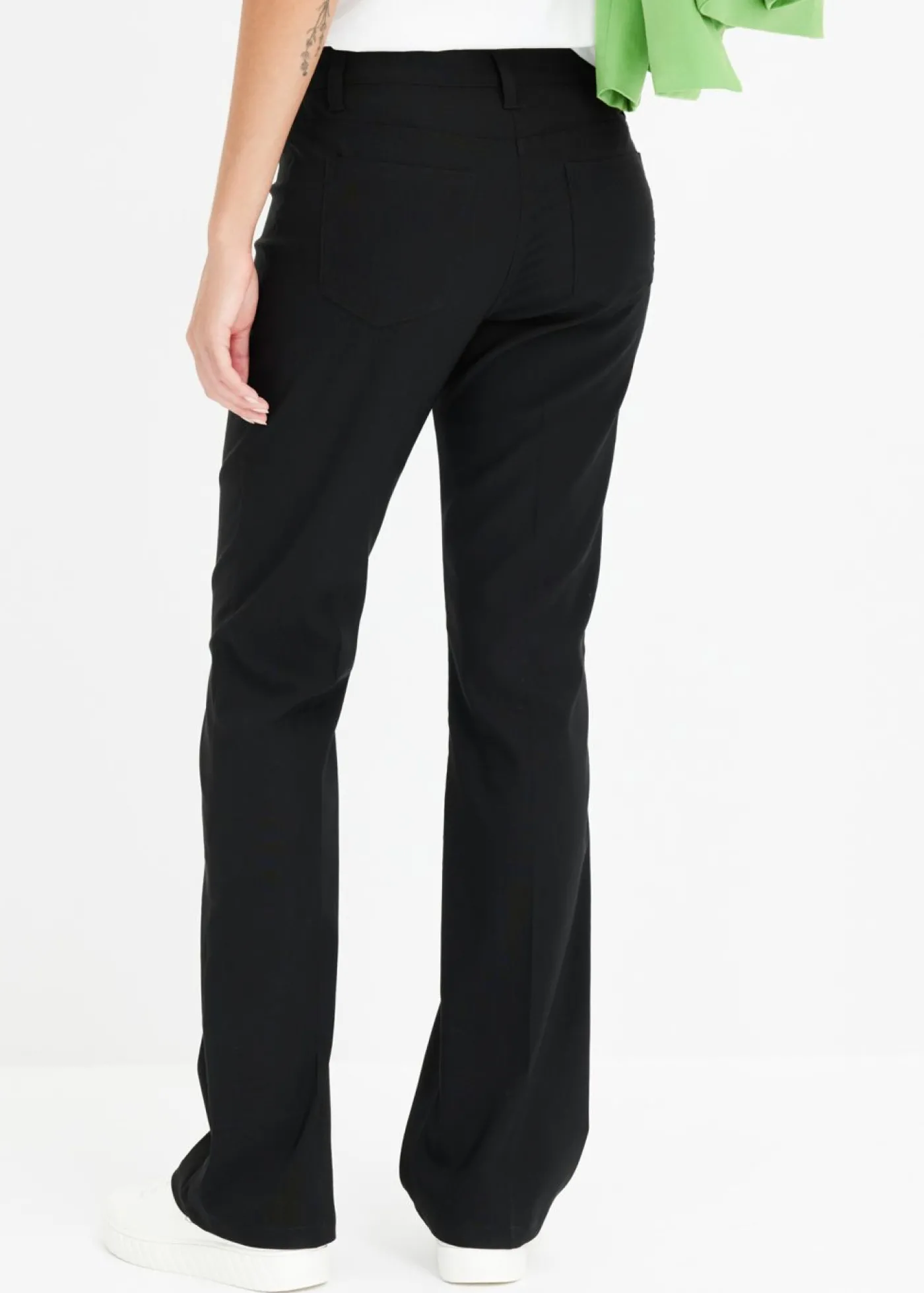 bonprix bonprix Pantalón elástico, bootcut Negro Hot