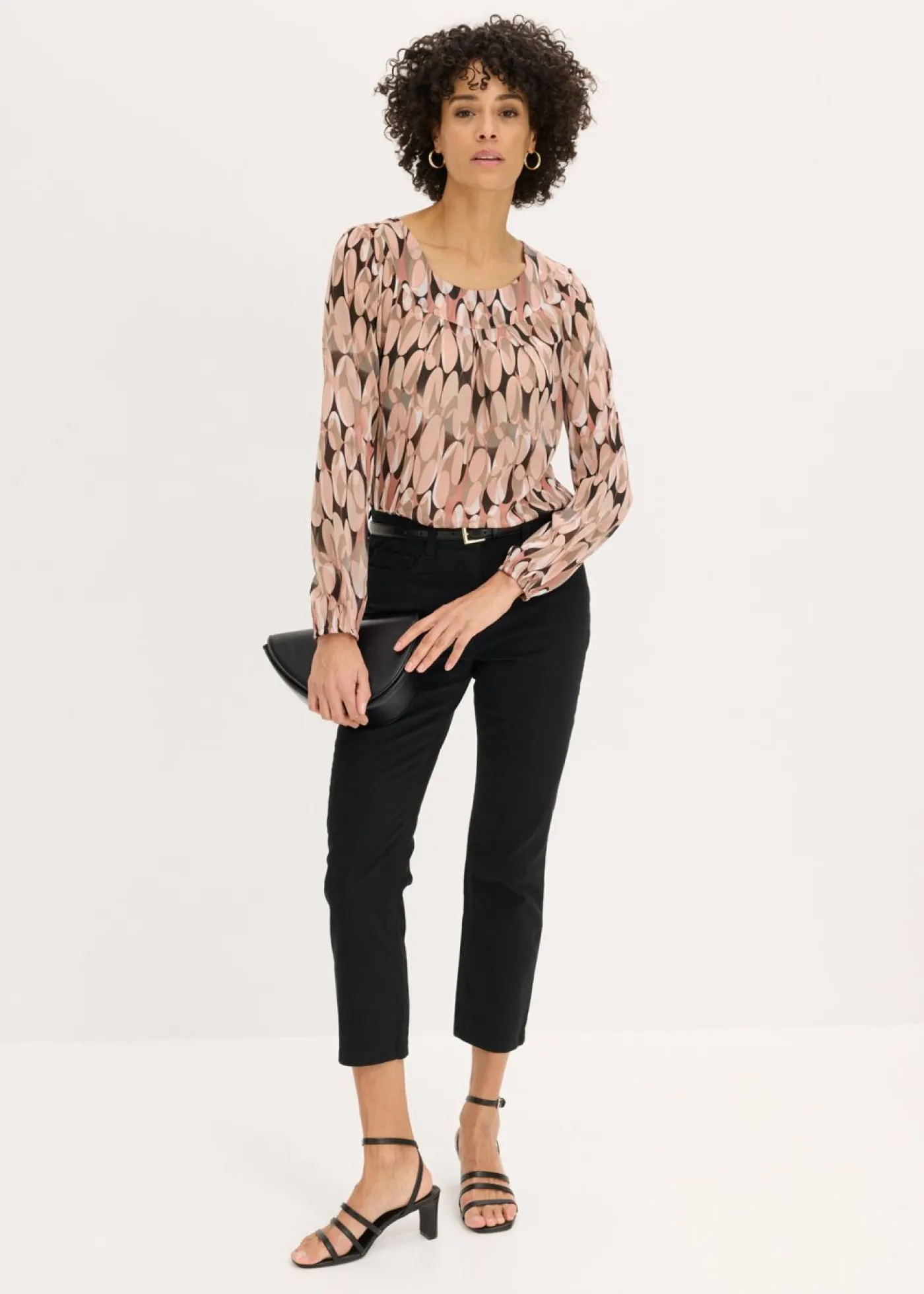 bonprix bonprix Pantalón elástico capri Negro Hot
