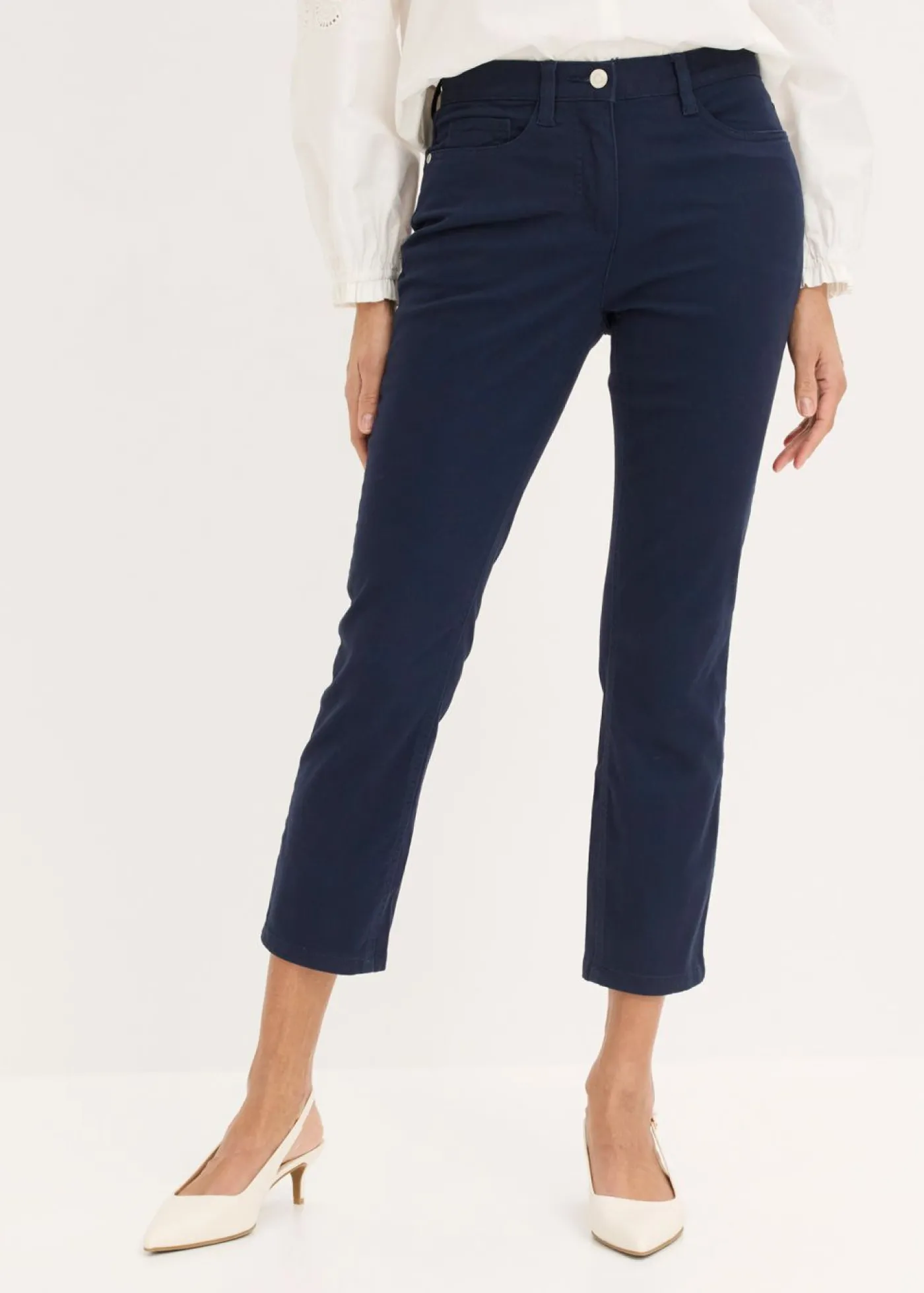 bonprix bonprix Pantalón elástico capri Azul oscuro Outlet