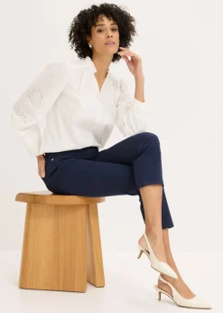 bonprix bonprix Pantalón elástico capri Azul oscuro Outlet
