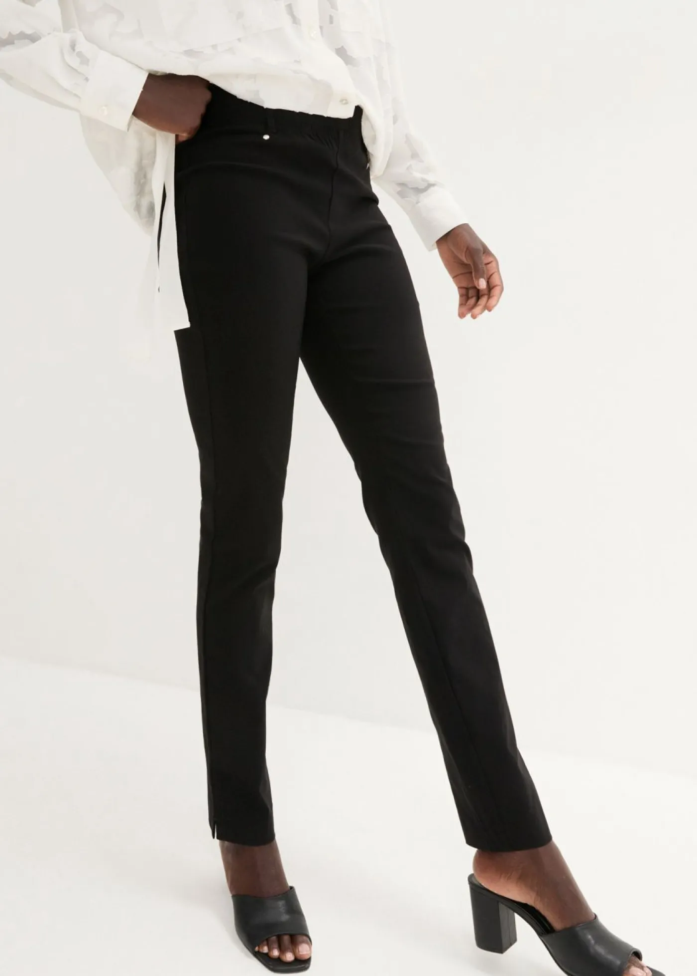 bonprix bonprix Pantalón elástico con cintura antideslizante Negro