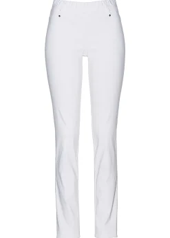 bonprix bonprix Pantalón elástico con cintura antideslizante Blanco Clearance