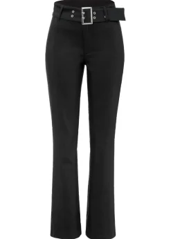 bonprix bonprix Pantalón elástico con cinturón Negro Best
