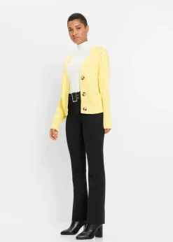 bonprix bonprix Pantalón elástico con cinturón Negro Best