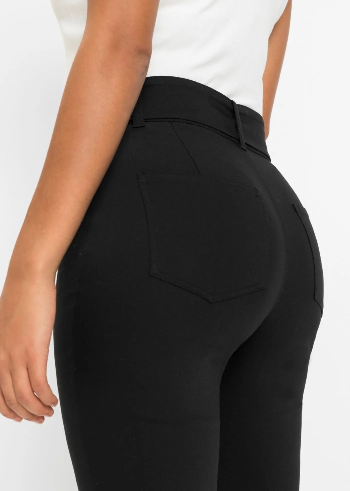 bonprix bonprix Pantalón elástico con cinturón Negro Best