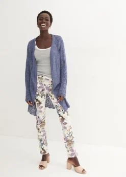 bonprix bonprix Pantalón elástico con estampado de flores Crudo de flores Online