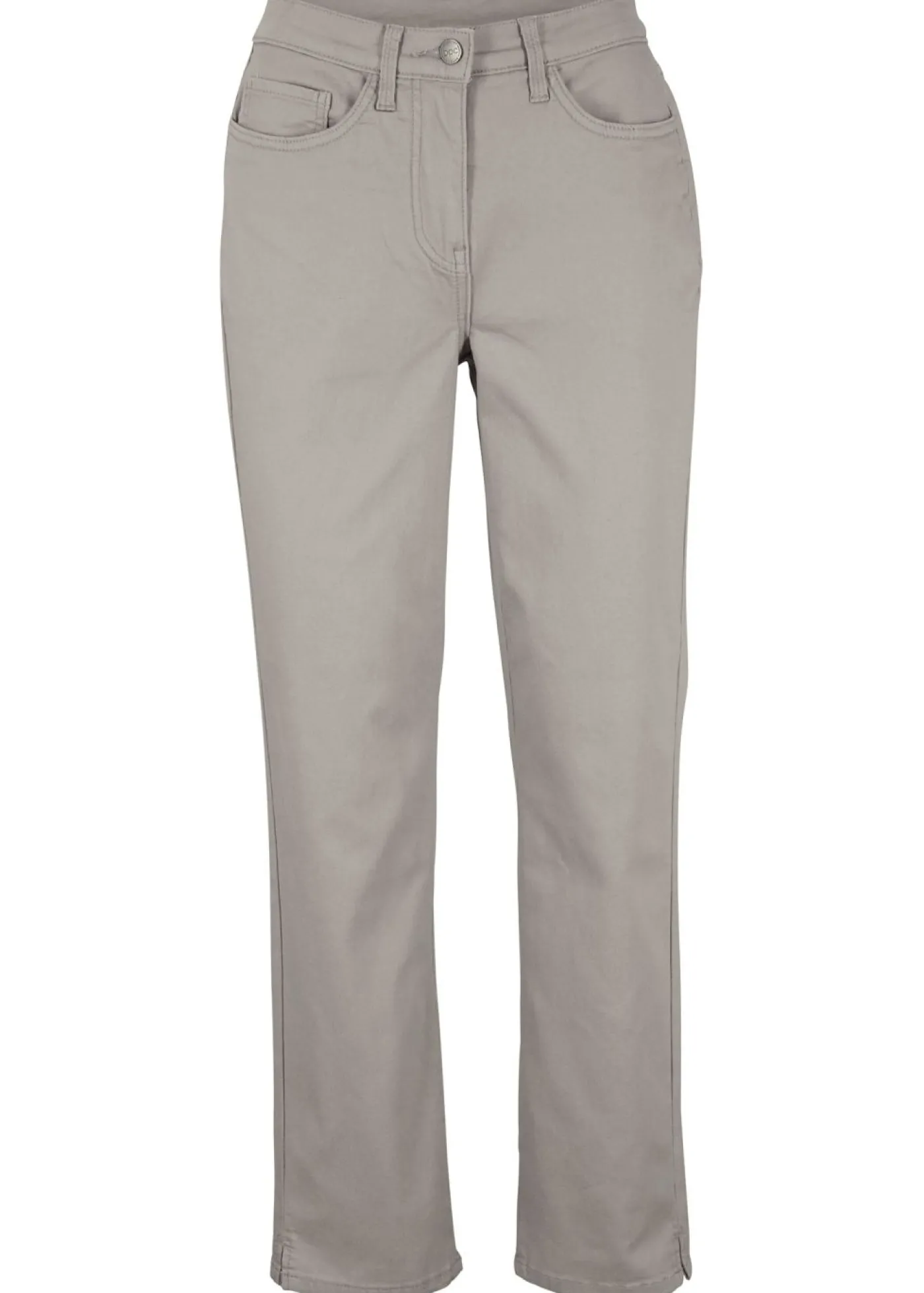 bonprix bonprix Pantalón elástico con perneras rectas, mid waist Plateado Hot