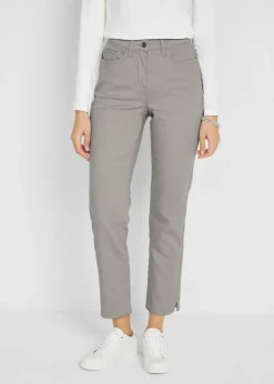 bonprix bonprix Pantalón elástico con perneras rectas, mid waist Plateado Hot