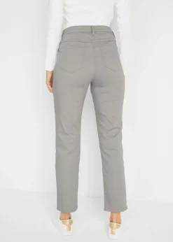 bonprix bonprix Pantalón elástico con perneras rectas, mid waist Plateado Hot