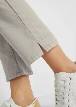 bonprix bonprix Pantalón elástico con perneras rectas, mid waist Plateado Hot