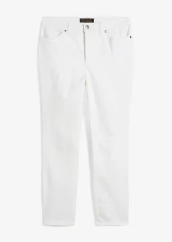 bonprix bonprix Pantalón elástico de algodón Blanco Sale