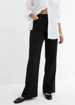 bonprix bonprix Pantalón elástico de bengalina con cintura cómoda Negro