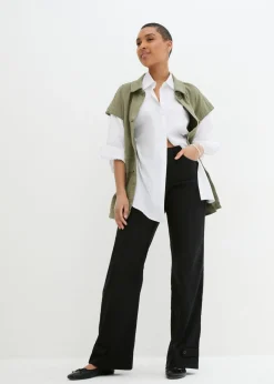 bonprix bonprix Pantalón elástico de bengalina con cintura cómoda Negro