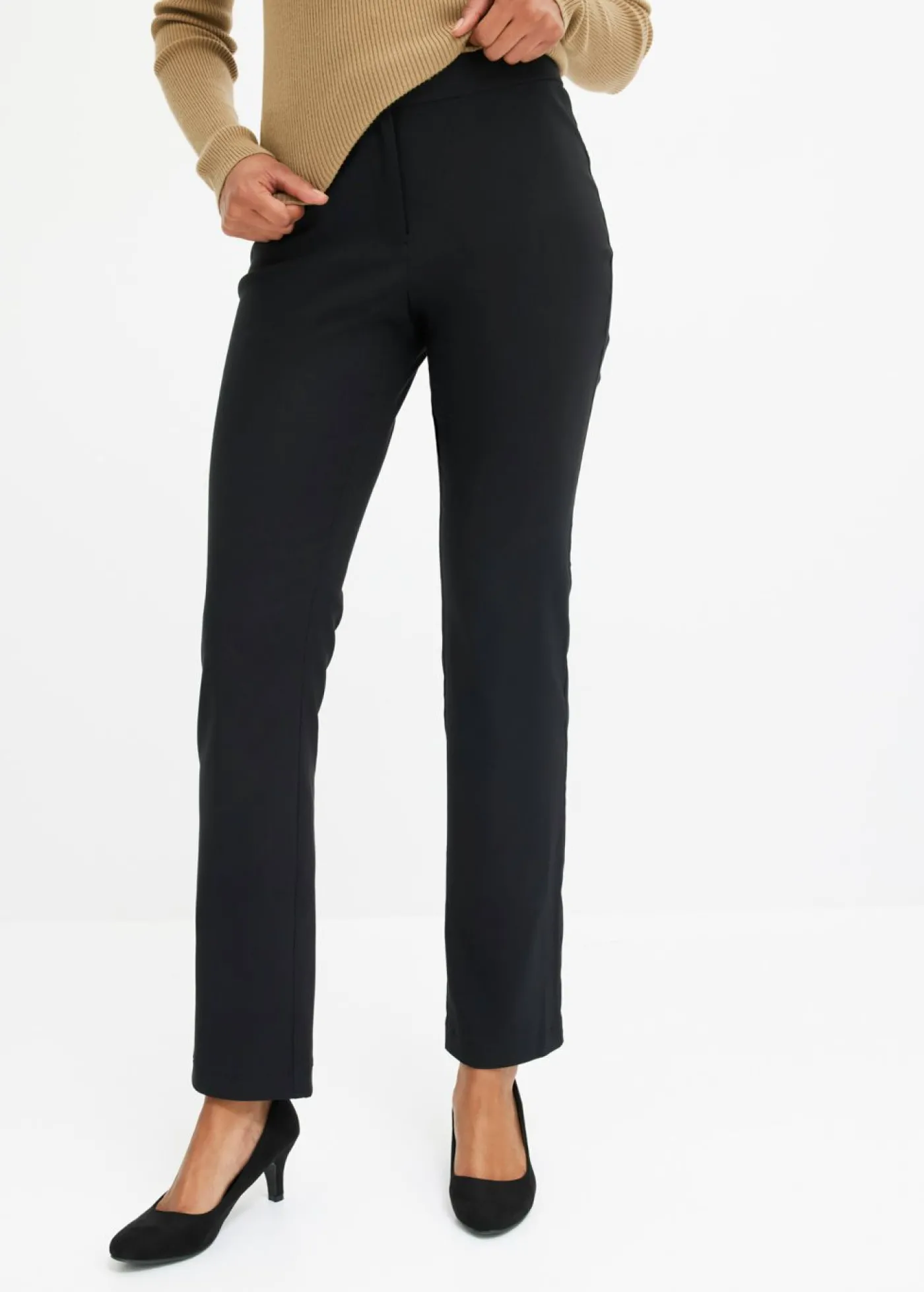 bonprix bonprix Pantalón elástico de bengalina Negro Outlet