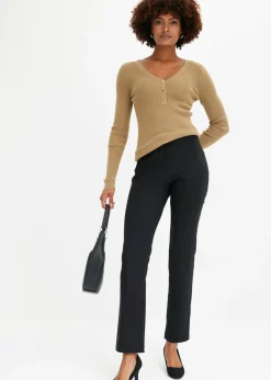bonprix bonprix Pantalón elástico de bengalina Negro Outlet