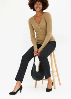 bonprix bonprix Pantalón elástico de bengalina Negro Outlet