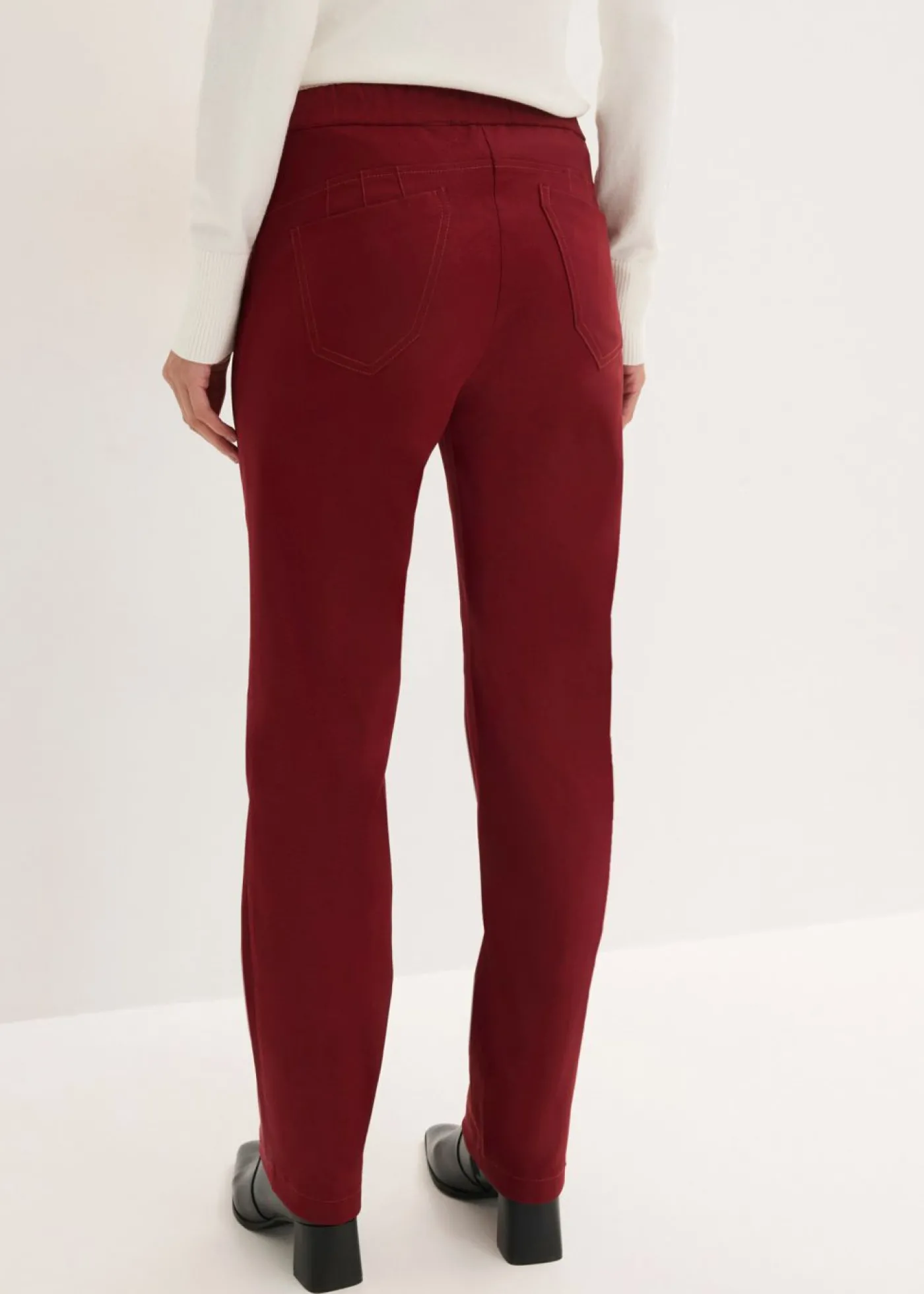 bonprix bonprix Pantalón elástico de bengalina Rojo rubí