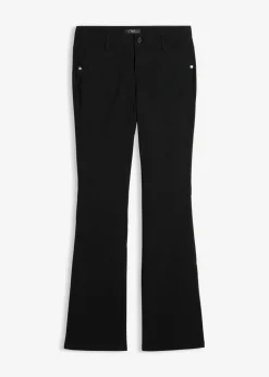 bonprix bonprix Pantalón elástico de bengalina, bootcut Negro