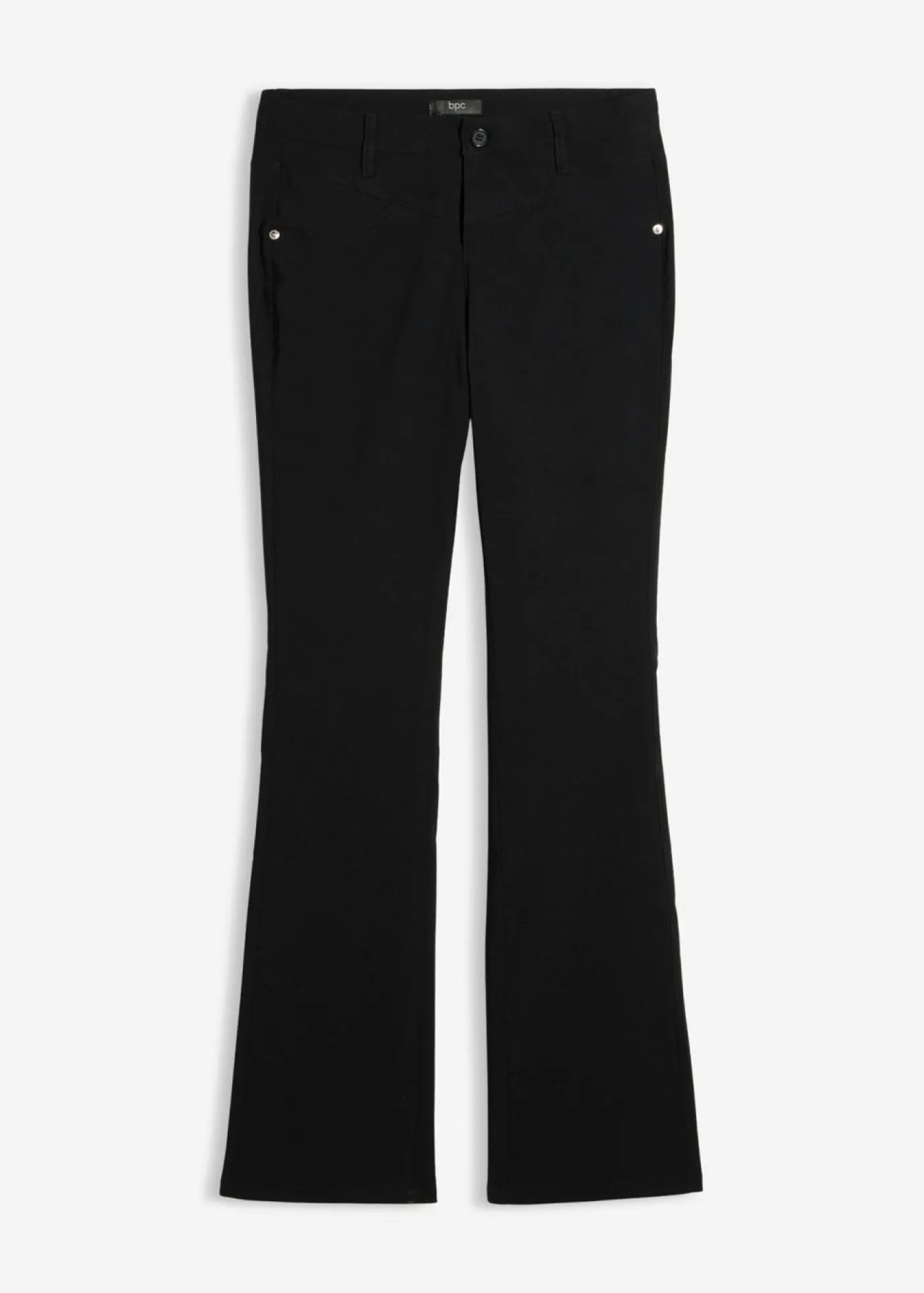 bonprix bonprix Pantalón elástico de bengalina, bootcut Negro