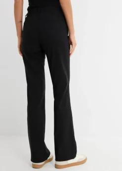 bonprix bonprix Pantalón elástico de bengalina, bootcut Negro