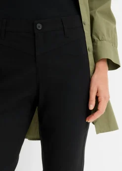 bonprix bonprix Pantalón elástico de bengalina, bootcut Negro
