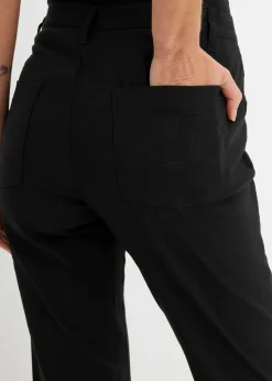 bonprix bonprix Pantalón elástico de bengalina, bootcut Negro